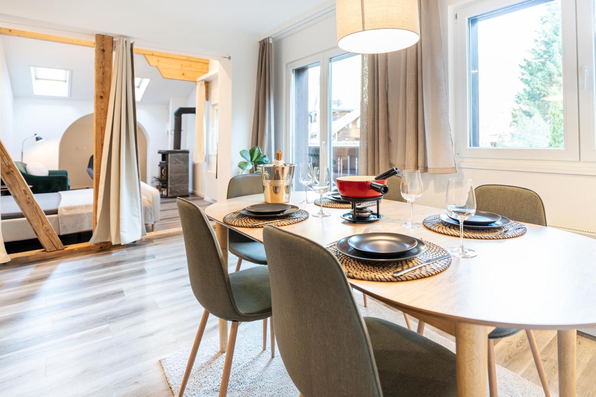 Bellevue & Classy Mountain View Apartment Кандерштег Экстерьер фото